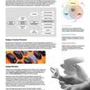 Thesis poster with black text, information graphics, and images of computer mice on a white background, title reads "Converging Technologies in the Design of Custom Products"