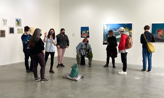 People in Jacob Lawrence Gallery for opening of 2022 Graduation Exhibition 1