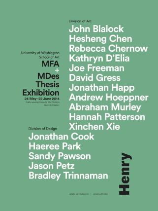 2014 MFA + MDes Thesis Exhibition poster