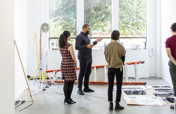 Danny Giles and others in Jacob Lawrence Gallery