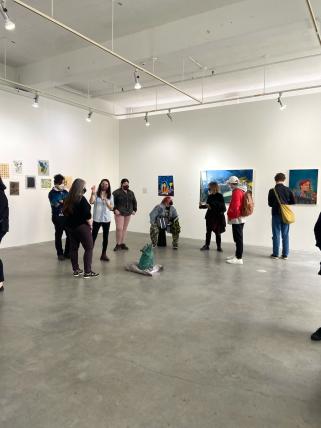 People in Jacob Lawrence Gallery for opening of 2022 Graduation Exhibition 1