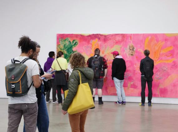 Students visiting an exhibition