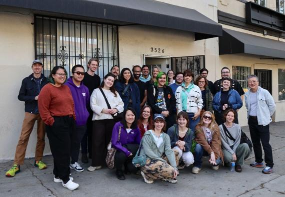 Group photo of art students and professors