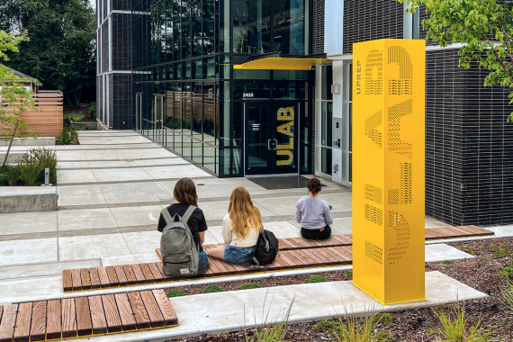 Landscape view of ULab signage