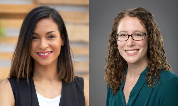 Two headshots of new faculty