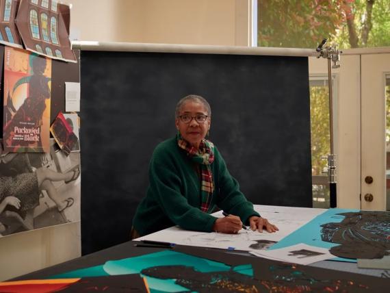 Barbara Earl Thomas in her studio