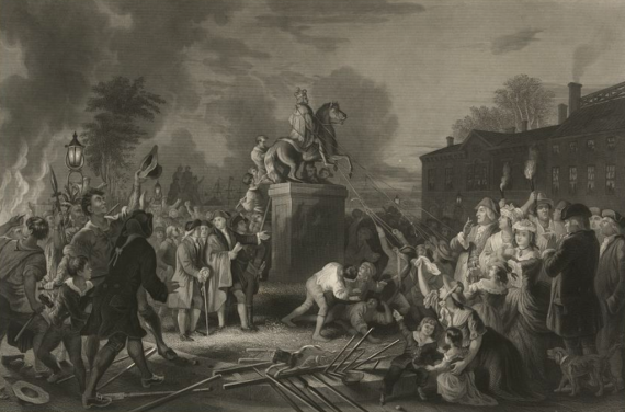 Pulling down the statue of George III . . . July 1776