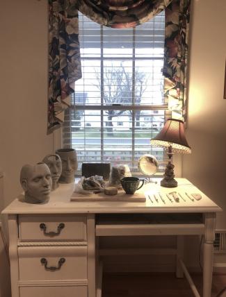 Carley Long's home work space for ceramics