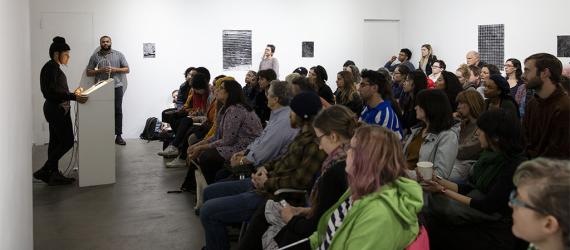 Danny Giles lecture in Jacob Lawrence Gallery