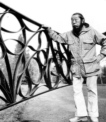 George Tsutakawa with Memorial Gate