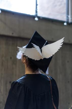 Graduation cap with wings