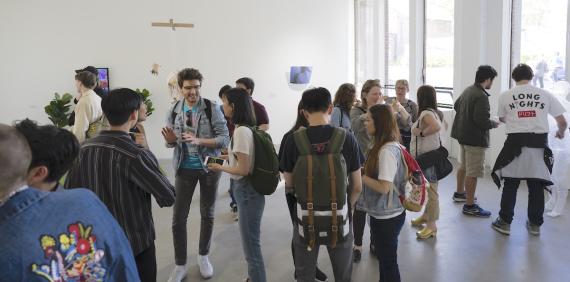 Graduation exhibition reception in Jacob Lawrence Gallery