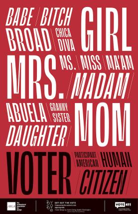 AIGA Get Out The Vote poster by Karen Cheng