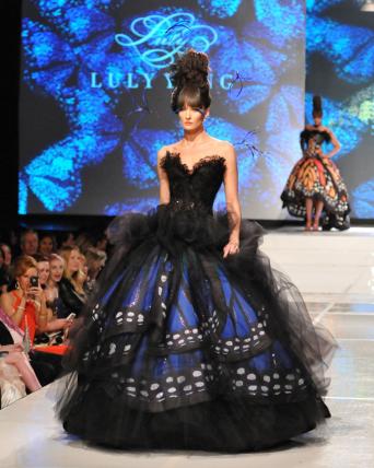 Blue Morpho dress by Luly Yang