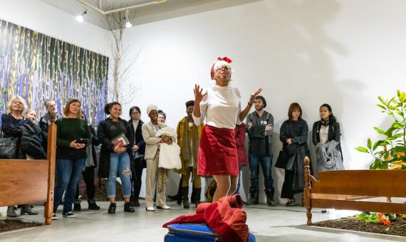 Marisa Williamson performance in Jacob Lawrence Gallery