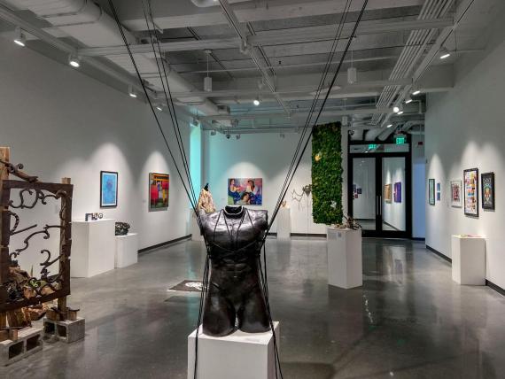 The Jacob Lawrence Gallery graduation exhibit featuring work from graduting students in the arts department.  Photo: Jacquelyn Jimenez Romero