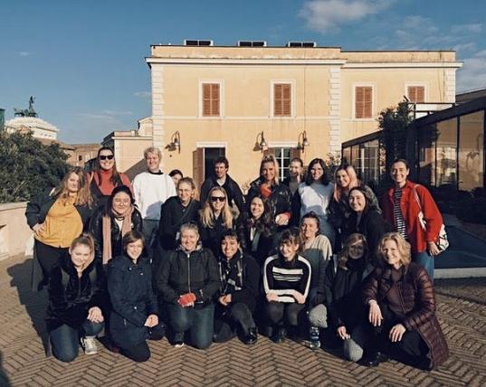 Students and Professor Ellen Garvens in Rome