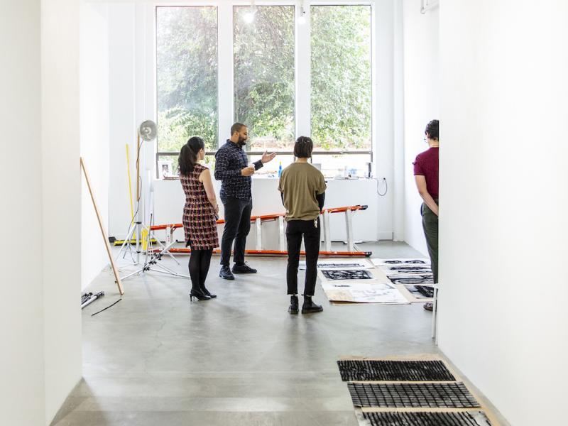 Danny Giles and others in Jacob Lawrence Gallery