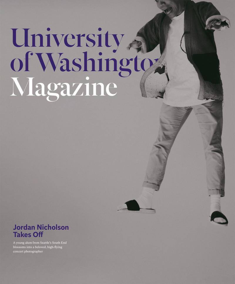 Jordan Nicholson on UW Magazine cover