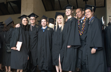 graduating students in caps and gowns