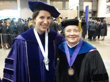 Nadia Jackinsky Sethi and Robin Wright at UW Graduation 2012