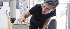 Timea Tihanyi and 3D printer