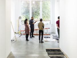 Danny Giles and others in Jacob Lawrence Gallery