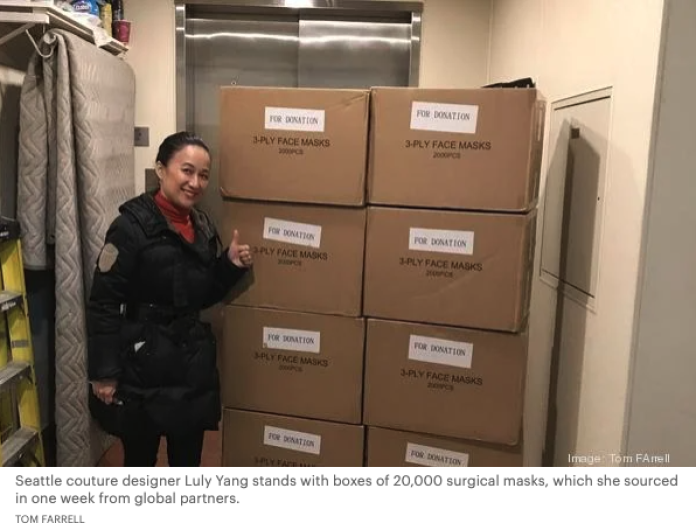 Luly Yang with surgical masks