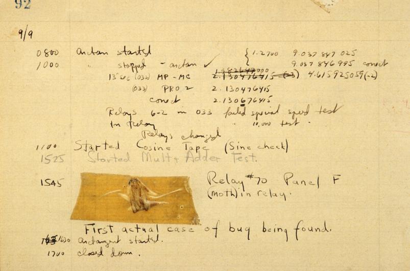 Log book with computer bug