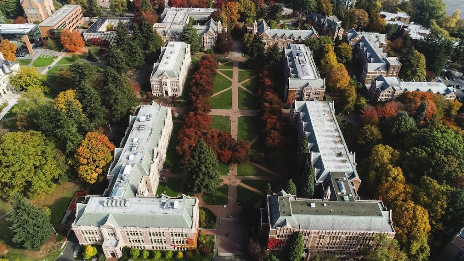 Aerial view of The Quad