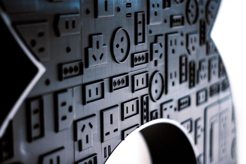 Studio Matthews installation showing different plug formats