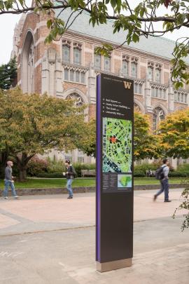 UW wayfinding guide signs by Studio Matthews