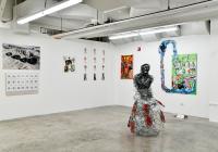 Exhibition view showcasing multiple student works