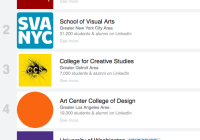 LinkedIn design school rankings