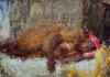 Ann Gale, Gloria Reclining, 2025. Oil on canvas, 42 x 52 in (Framed 43.50 x 53.50 in)