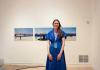 Lisa K. Bambach with her work at the Henry Art Gallery