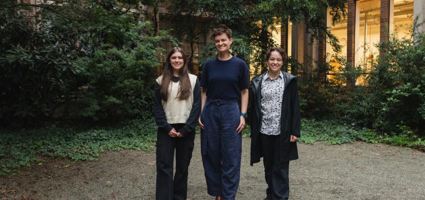 Art History graduate students  Ashley Milliken, Bethany Palkovitz, Veronica Markey