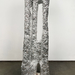 Michael Hong. 큰 손 (Big-Hand), 2024. Stoneware, aluminum silver leaf, and rice bags. 72 x 24 x 24 inches