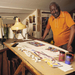 Jacob Lawrence in his home studio