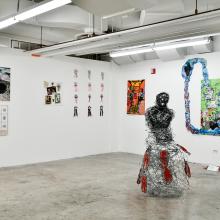 Exhibition view showcasing multiple student works