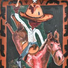 Close-up of student's painting