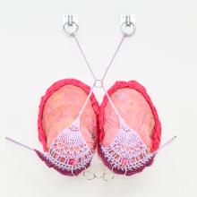 Close-up of student's sculptural work