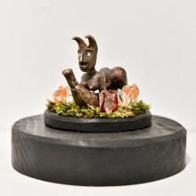 Close-up of student's glasswork