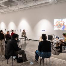 Attendees of the Liberation Book Club gathered together