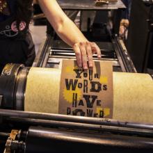 Poster of Your Words Have Power being created at Partners in Print