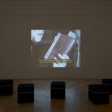 Exhibition view of student's video work