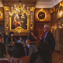 Associate Professor Marek Wieczorek and students at the Mauritshuis in the Hague