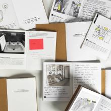 Bespoke booklets on a table