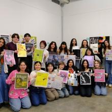 Communication Design juniors with their tabloid projects