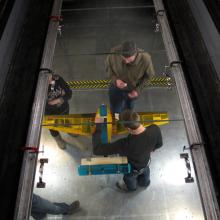 View from above into wind tunnel